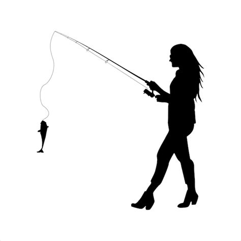 woman fishing silhouette|woman fishing clip art.